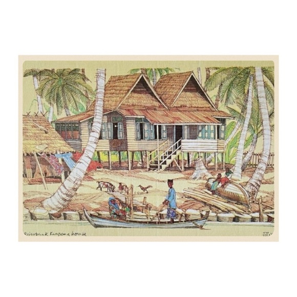 Hand Drawn Malaysian Greeting Card - Kampong House - Picture 3 of 11